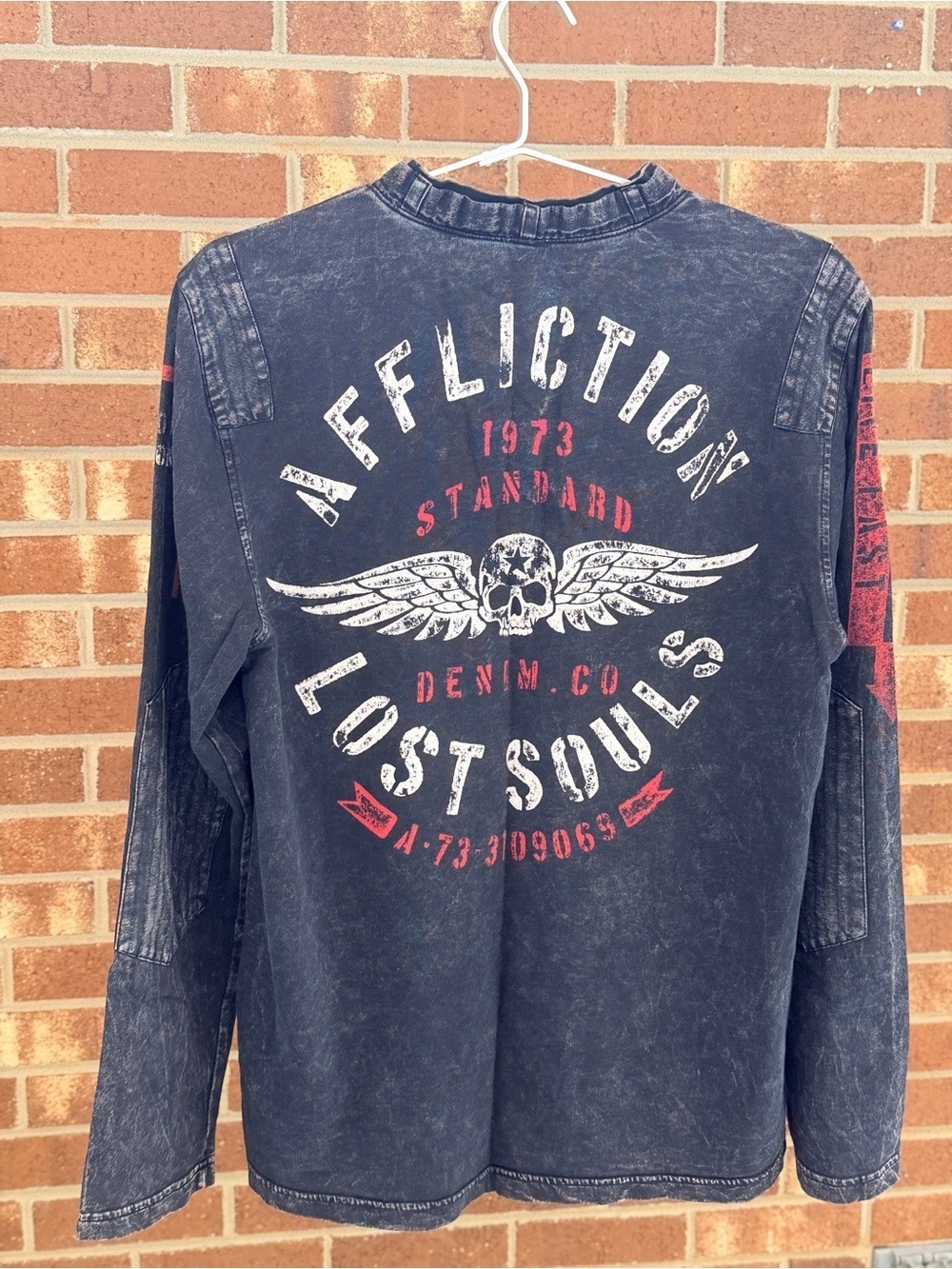 Affliction Men's Black Lost Souls Graphic T-Shirt Large - Picture 3 of 13
